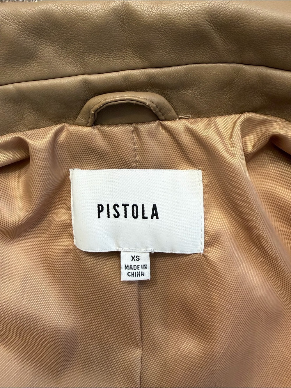 Pistola Roman oversized double-breasted faux leather blazer in taupe - Picture 8 of 8